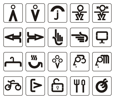 Web design icon set in line style isolated. Icons for seo website and app design and development black on whiteのイラスト素材