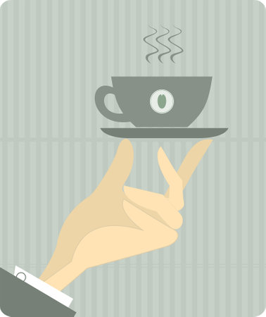 Hand with a cup of coffee. 
Hand with a cup of coffeeのイラスト素材