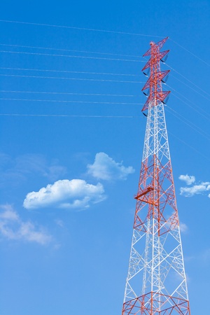 High voltage electricity post of Thailandの写真素材