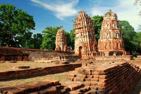 Mahatad temple Ayuttaya Thailandの写真素材