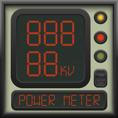 The user interface of the device - a power meter, ammeter, voltmeter and other units of measurementのイラスト素材