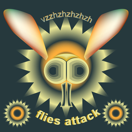 Flies attackのイラスト素材