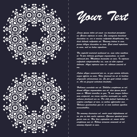 Vintage style brochure template design with modern art eastern elements and ornament, pages layouts in color, classic colors and creative solutions for design and decoration - postcard, menus and moreのイラスト素材