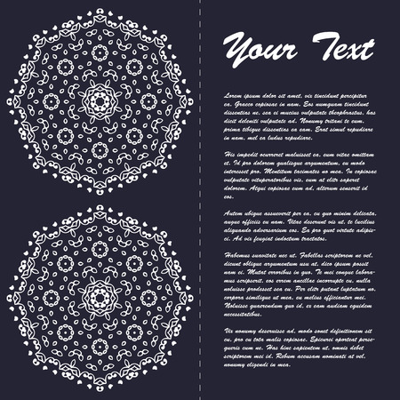 Vintage style brochure template design with modern art eastern elements and ornament, pages layouts in color, classic colors and creative solutions for design and decoration - postcard, menus and moreのイラスト素材