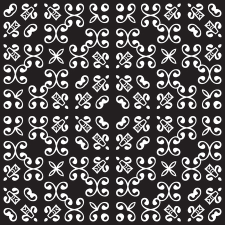 Universal different vintage eastern patterns (tiling). Endless texture can be used for wallpaper, pattern fills, web page background,surface textures. Retro monochrome geometric ornament.のイラスト素材