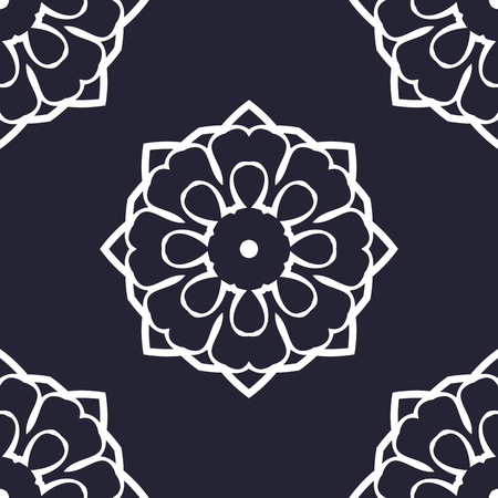 Universal different vintage eastern patterns (tiling). Endless texture can be used for wallpaper, pattern fills, web page background,surface textures. Retro monochrome geometric ornament.のイラスト素材