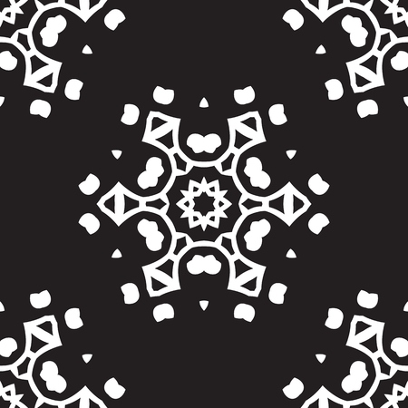 Universal different vintage eastern patterns (tiling). Endless texture can be used for wallpaper, pattern fills, web page background,surface textures. Retro monochrome geometric ornament.のイラスト素材