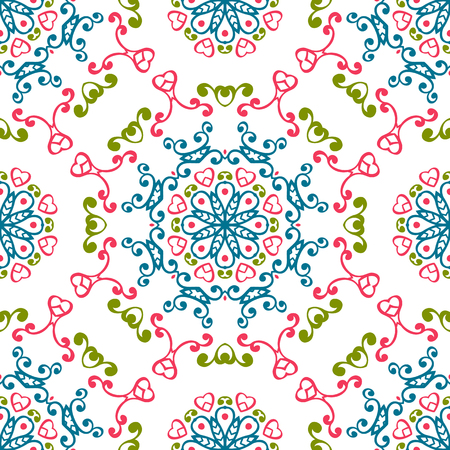 Vintage universal different seamless eastern patterns (tiling). Endless texture can be used for wallpaper, pattern fill, web page background, surface textures clothes. Retro geometric ornament.のイラスト素材