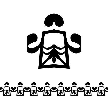 Vector line borders with vintage patternsのイラスト素材