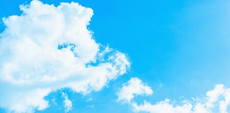 The sky is blue with cloudsの写真素材