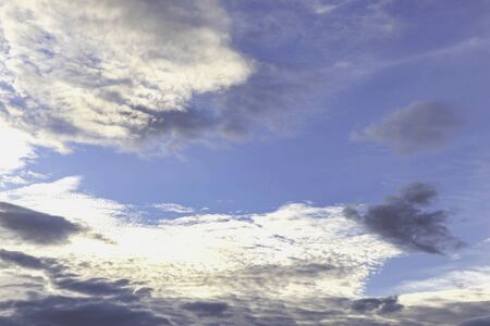The sky is blue with cloudsの写真素材