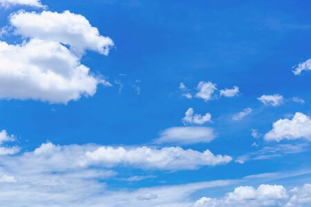The sky is blue with cloudsの写真素材