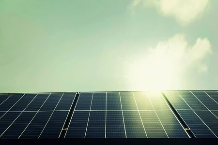 Solar photovoltaic panels for remote areas That the electricity cannot reachの写真素材