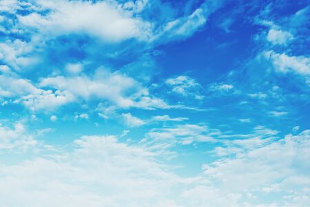 The sky is blue with clouds, beautiful by nature.の写真素材