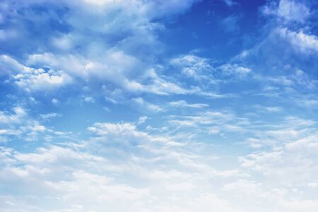 The sky is blue with clouds, beautiful by nature.の写真素材