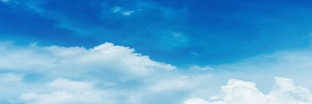 The sky is blue with clouds, beautiful by nature.の写真素材