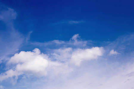 The sky is blue with beautiful clouds.の写真素材