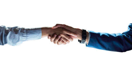 Business handshake Separated from the white backgroundの写真素材