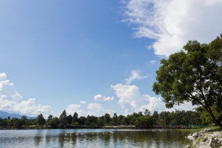 Lake View and Beautiful Natureの写真素材