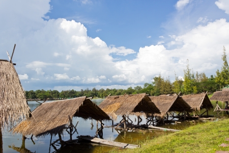 Old Damaged Hut on the Lake's Bank.の写真素材