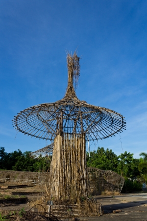 Bamboo Structures are abandoned after Finishing Project.の写真素材