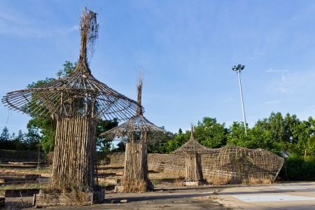 Bamboo Structures are abandoned after Finishing Project.の写真素材