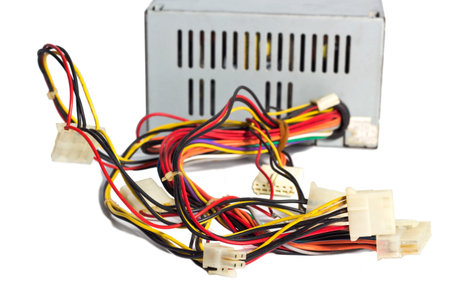 Power Supply for Destop Computer on White Background.