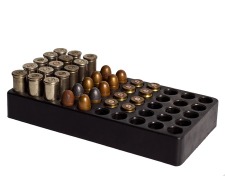 Many of Bullets and Bullet Shells on white background.の写真素材