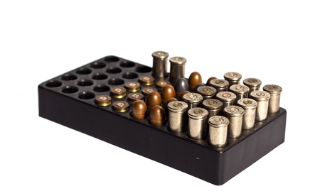 Many of Bullets and Bullet Shells on white background.の写真素材