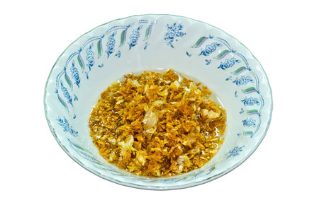 Fried Garlics prepared for putting in Thai Noodles 