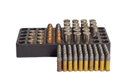 Many of Bullets and Bullet Shells on white background.の写真素材