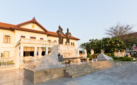 Three King Monument at Chiangmai City in Thailand.の写真素材