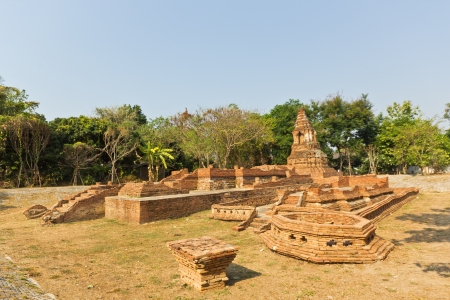 Ancient Pagoda Ruin(Chedi) in Wiang Kum Kam at Chiangmai Thailand.の写真素材