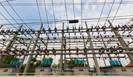 Electric Power Station in the City with Blue Sky Background.の写真素材