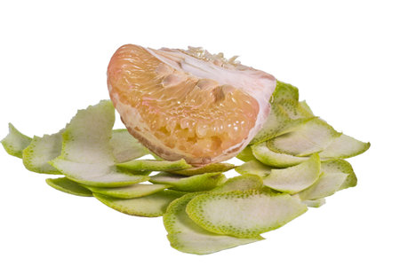 Pomelo or Citrus maxima on isolate white backgroundの写真素材