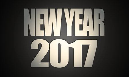 2017 New Year texts on dark background, digitally created by computer software