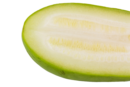 Cleaved 'Winter Melon' or 'Benincasa Hispida' (scientific name) is isolated on white background and clipping pathの写真素材