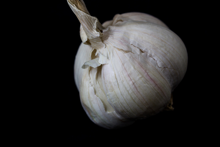 Garlic (Spicy Thai ingredient) on dark backgroundの写真素材