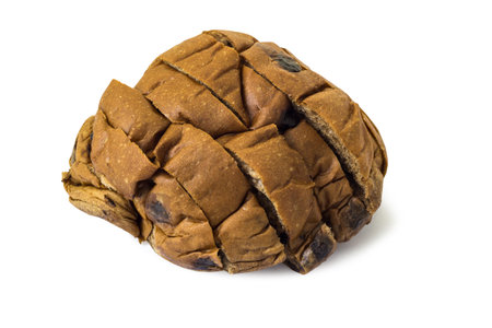Sliced chocolate breads are isolated on white background (clipping path included)