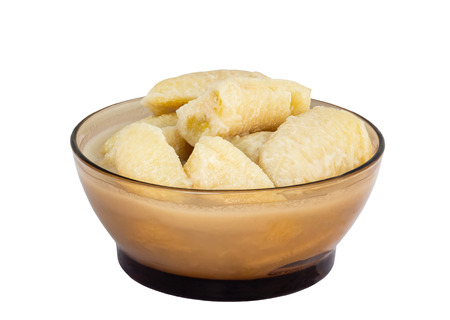 Thai dessert, banana in sweet coconut milk known as Kluay Buat Chiの写真素材