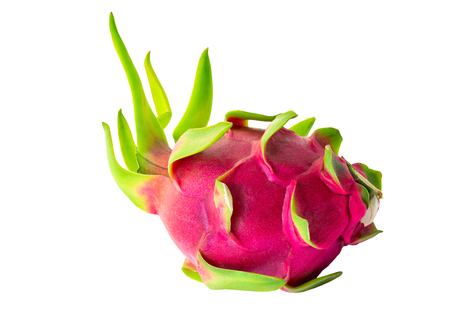 Pitaya or dragon fruit isolated on white background (clipping path included)の写真素材