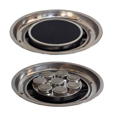 New kitchen's infrared gas stove burner isolated on white backgroundの写真素材