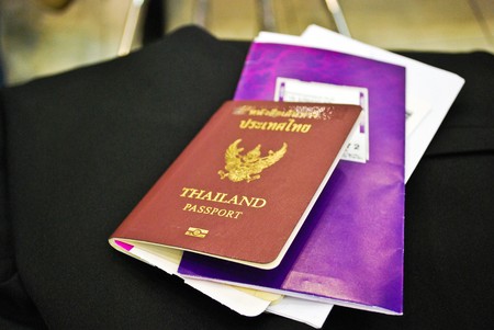 Thai passport & Ticketの写真素材