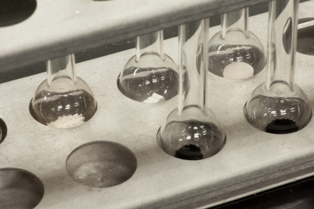 Sample in Analysis Tubes - Surface area analyzerの写真素材