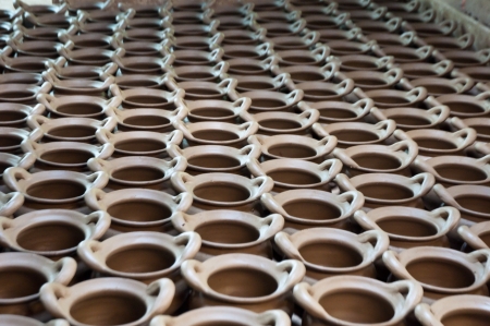 Unfinished pottery -- close upの写真素材