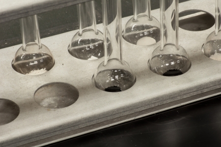 Sample in Analysis Tubes - Surface area analyzerの写真素材