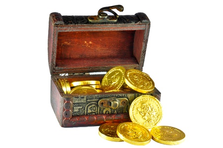 A box of Golden Coinsの写真素材
