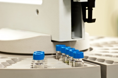 Sample Vials wating for analysisの写真素材