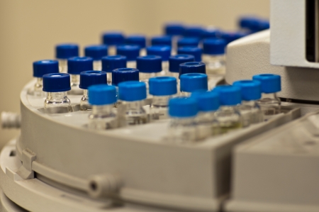 A missing sample vials in Rackの写真素材