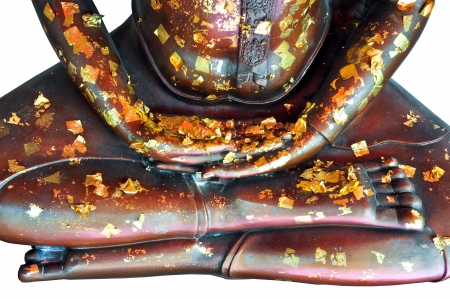 The meditating buddha image on white backgroundの写真素材